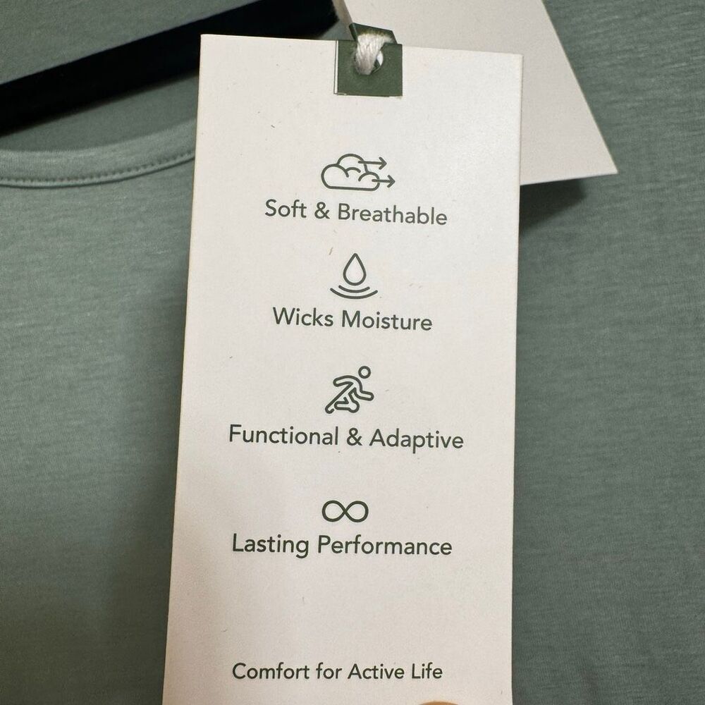 Tasc Long Sleeve Micro Modal Stretchy Sage Green Jenny Top Large NWT - Picture 5 of 11